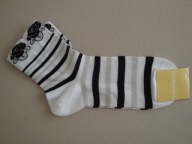 CALZEDONIA skarpetki paski róże drobinki 37-39