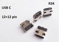 Gniazdo USB C do lutowania 12+12 PIN 3.1 SMD (r34)