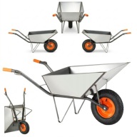 MOCNA TACZKA BUDOWLANA SPAWANA STALOWA 120L OGRODOWA DUŻA TACZKI WYTRZYMAŁA