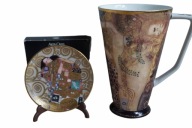 GOEBEL GUSTAV KLIMT KUBEK TALERZYK PORCELANA ARTIS ORBIS UNIKAT KOMPLET NEW