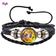 Skórzana bransoletka - Snap - Byk - regulowana, wymienne oczka