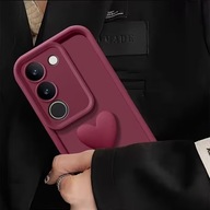 Etui białe - burgund 3D w kształcie serca na telefon Samsung Galaxy A34 5G