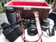 Aparat KONICA FS-1 Z 3 OBIEKTYWMI I LAMPĄ W TYM 50 / 1,4