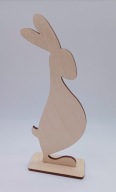 Zając ze sklejki królik decoupage na podstawce 15cm