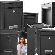 Duża Skrzynka pocztowa z numerem domu na listy wrzutnia Renew Force czarny