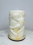 Świeca sojowa na Walentynki, pocałunek, para. Zapach Słodka Pomarańcza