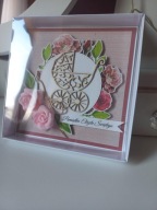 Kartka w pudełku chrzest święty pamiatka pamiatka