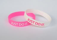 Bransoletka silikonowa zestaw Nike różowa biała nowa 2 sztuki