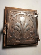 Stare secesyjne żeliwne drzwiczki do pieca, kominka, kozy, wędzarni