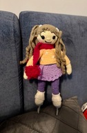 Lalka łyżwiarka wykonana na szydełku , handmade