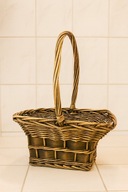 Koszyk wiklinowy ciemny – dekoracyjny, ręcznie robiony, prostokątny