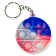 Brelok Antystresowy POP IT Zawieszka OKRĄGŁY DO KLUCZY Kolorowy Niebieski