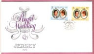 Jersey 1981 FDC, rody król ewskie, ślub ks. Karol i ks. Diana