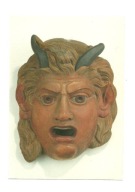 Pocztówka - Maska satyra / XIX w. / wg wzoru z Pompei / OPIS !!!