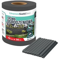 TAŚMA OGRODZENIOWA OSŁONOWA ANTRACYT NA OGRODZENIA PANELOWE 19CMx50M +UV
