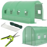 TUNEL FOLIOWY OGRODOWY 10M2 4X2,5M 8 OKIEN PODWÓJNE DRZWI ZIELONY