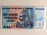 ZIMBABWE - 100 kwintylionów dolarów 2008 UNC, piękny !!!