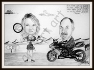 Karykatura na prezent ze zdjęcia na rocznicę ślubu ręcznie malowana PROMO