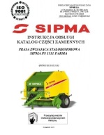 SIPMA PS 1511 Farma - instrukcja obsługi, katalog części prasy (2011)