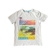 T-shirt biały z grafiką dziecko 140 Okaidi