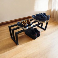 STOJAK NA BUTY OBUWIE 63x20 NOWOCZESNY PÓŁKA SOLIDNY LOFT INDUSTRIAL CZARNY