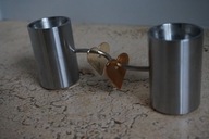 MENU DENMARK świecznik PODWÓJNY INOX DANISH DESIGN LOVE 2 SERCA ZŁOTE