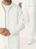 Męski Zestaw Old Money: Koszula i Spodnie Casual - Biały