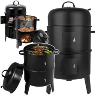 GRILL WĘGLOWY 3W1 – NAJLEPSZA WĘDZARNIA I PALENISKO Z TERMOMETREM!