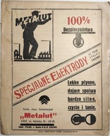 FOLDER REKLAMOWY ELEKTROD FIRMY METALUT ŁÓDŹ OK. 1930 SPAWANIE