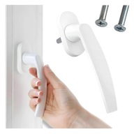 Klamka do Okna Okien Okienna Metalowa Aluminiowa BIAŁA mocna skok 45 stopni