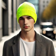 Czapka Beanie Młodzieżowa Męska Damska Żółta Neonowa Dzianinowa Uniwersalna