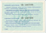Talon tranzytowy NBP wydany na Czechosłowację, 200 złotych, seria CB rzadki