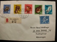 !! ZWIERZĘTA - SZWAJCARIA 1966 - KOPERTY FDC - LIST POLECONY - STAN BDB !!