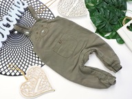 Hust & Claire - spodnie ogrodniczki khaki , kotek r 68