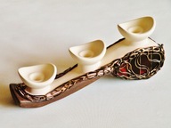 Świecznik ceramiczny , wyrób współczesny , ręcznie zdobiony