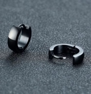 Kolczyki punk czarne kółka koła stalowe stal nierdzewna rock alterna K010_6