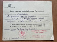 Tymczasowe zaświadczenie medal Za Odrę, Nysę i Bałtyk dla Rosjanina 1946