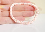 Naturalna MUSZLA RÓŻOWA talarki KONCHA elastyczna bransoletka