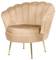 Fotel tradycyjny Lugano beżowy DONNA VELVET BEIGE