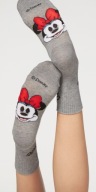 CALZEDONIA szare skarpetki bawełna Disney myszka Minnie Mouse Mickey napis