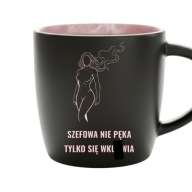 Kubek Szefowa nie pęka tylko się wku*wia grawer prezent różowe wnętrze
