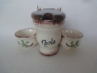 Francja kibelek musztardniczka, sól i pieprz r. malowane przyprawniki