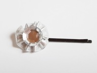 Wsuwka ozdobna z kryształkiem srebrna