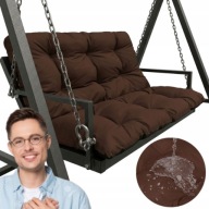 PODUSZKA OGRODOWA NA ŁAWKĘ HUŚTAWKĘ MEBLE MIĘKKA WODOODPORNA 100X60X50 BRĄZ