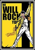 A2 PLAKAT MUZYCZNY MUZYKA ROCK QUEEN FREDDIE MERCURY WE WILL ROCK YOU
