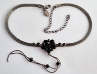 CHOKER NASZYJNIK OBROŻA NEXT SREBRZONY KAMIENIE