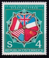 Austria 1980 Mi 1641 ** flagi niepodległość umowa II wojna światowa