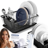 OCIEKACZ SUSZARKA DO NACZYŃ STOJĄCA CZARNA NA ZLEW NA TALERZE SZTUĆCE