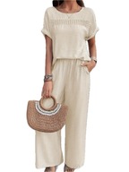 Damski Elegancki Komplet z Bluzką i Spodniami – Old Money