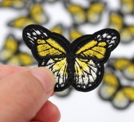 Naszywka motylek ciemno-żółty 5 szt zestaw